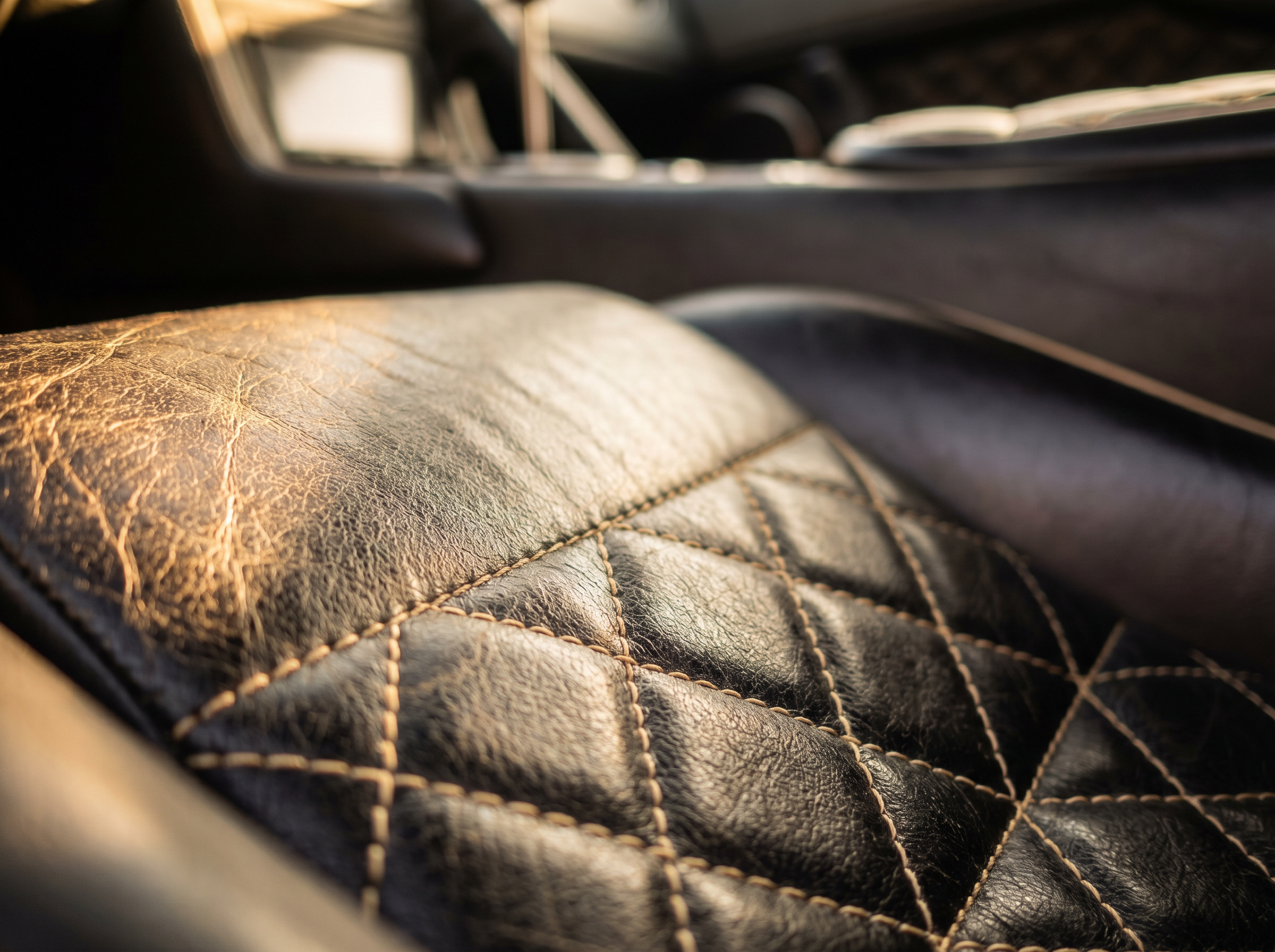 Hand-stitched leather interior